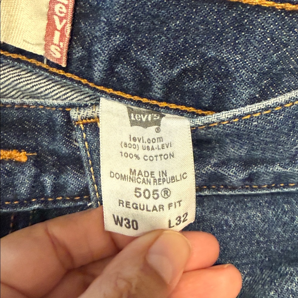 Levi's 505 Regular Fit Men's Straight Blue Jeans Size 30 - Picture 3 of 10